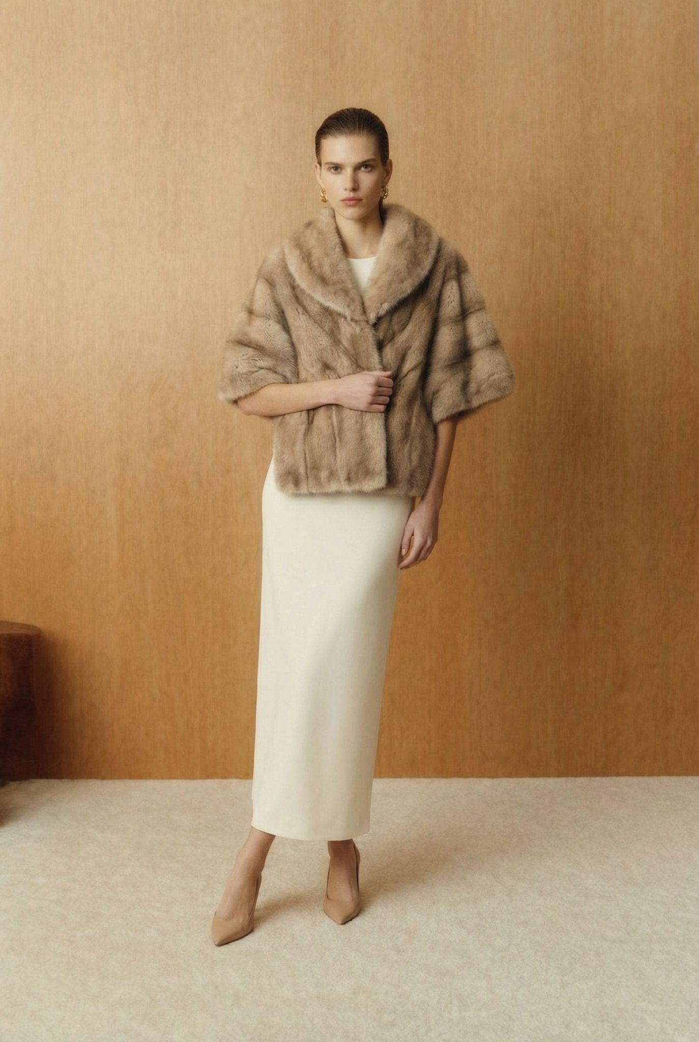 Palomino Mink Shawl - ADAMO