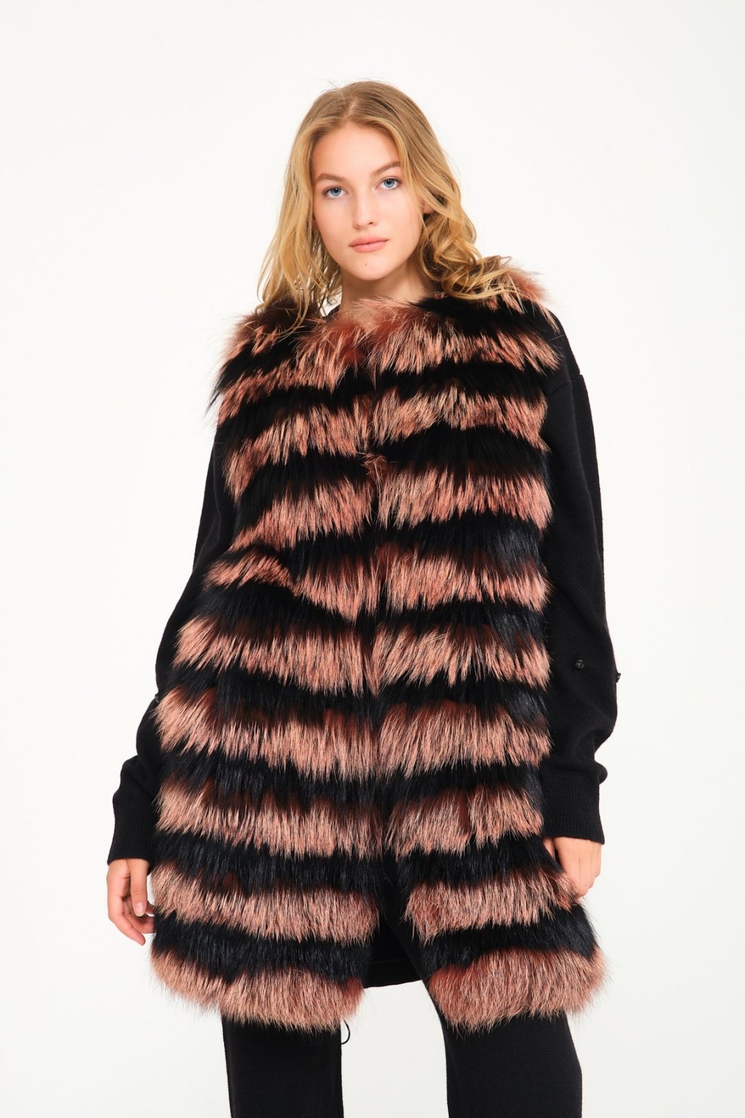 Pink Fox Fur Vest - ADAMO