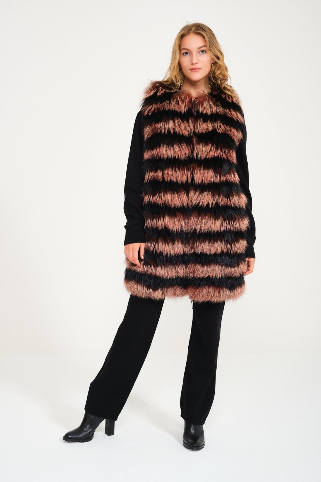 Pink Fox Fur Vest - ADAMO