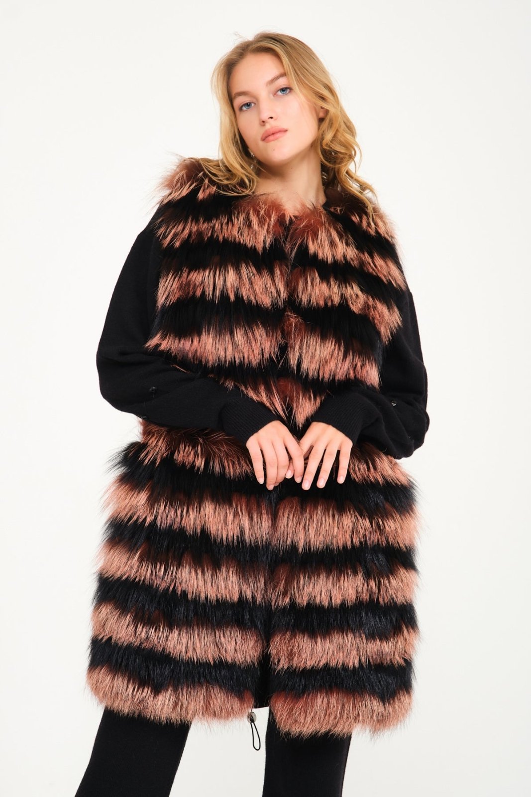 Pink Fox Fur Vest - ADAMO