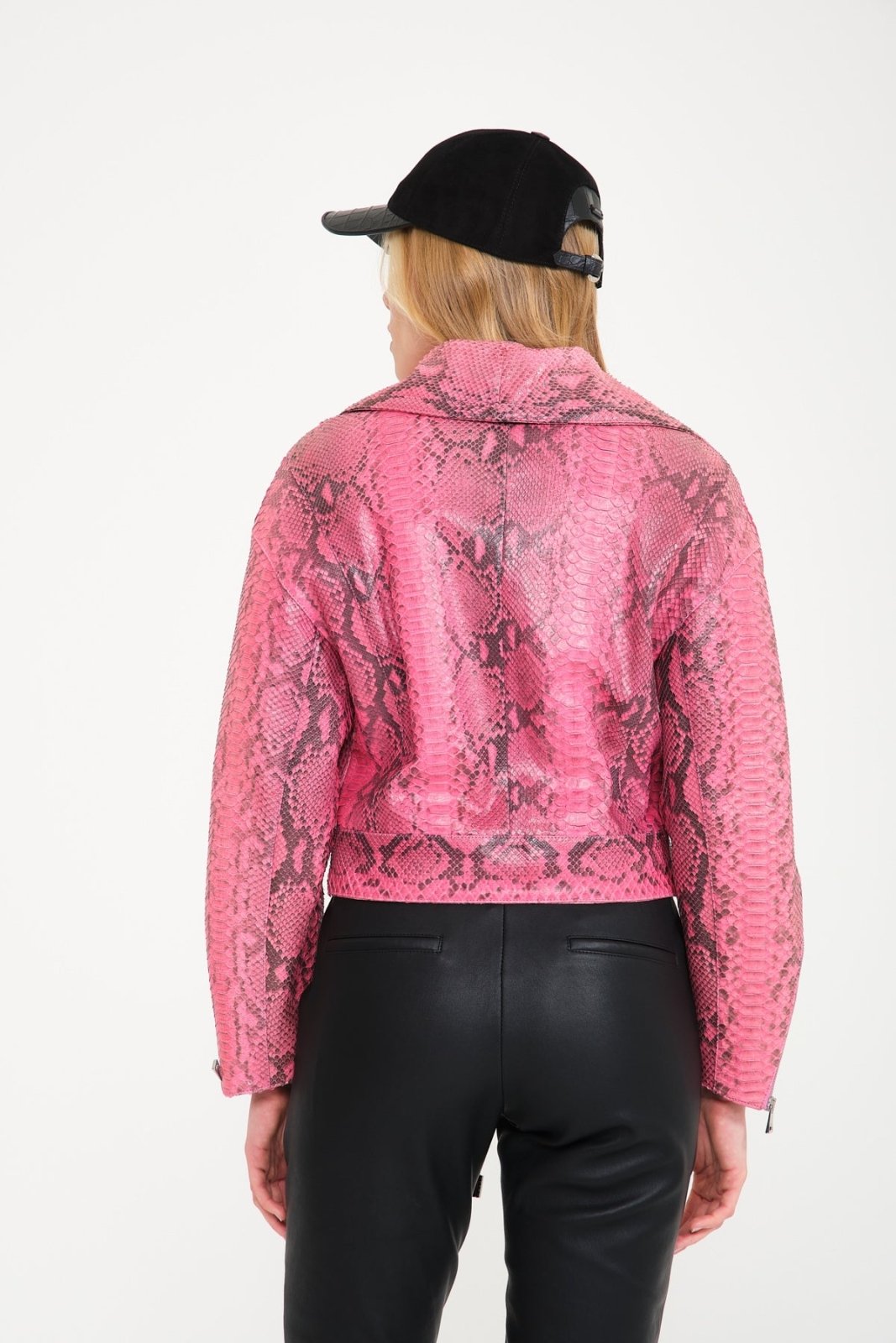 Pink Python Leather Jacket - ADAMO