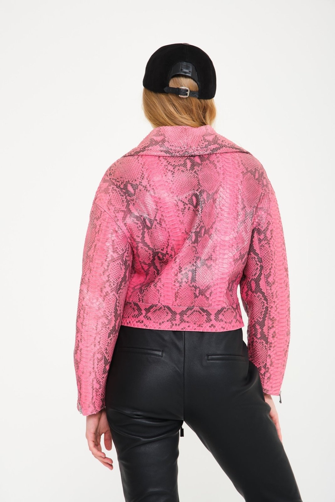 Pink Python Leather Jacket - ADAMO