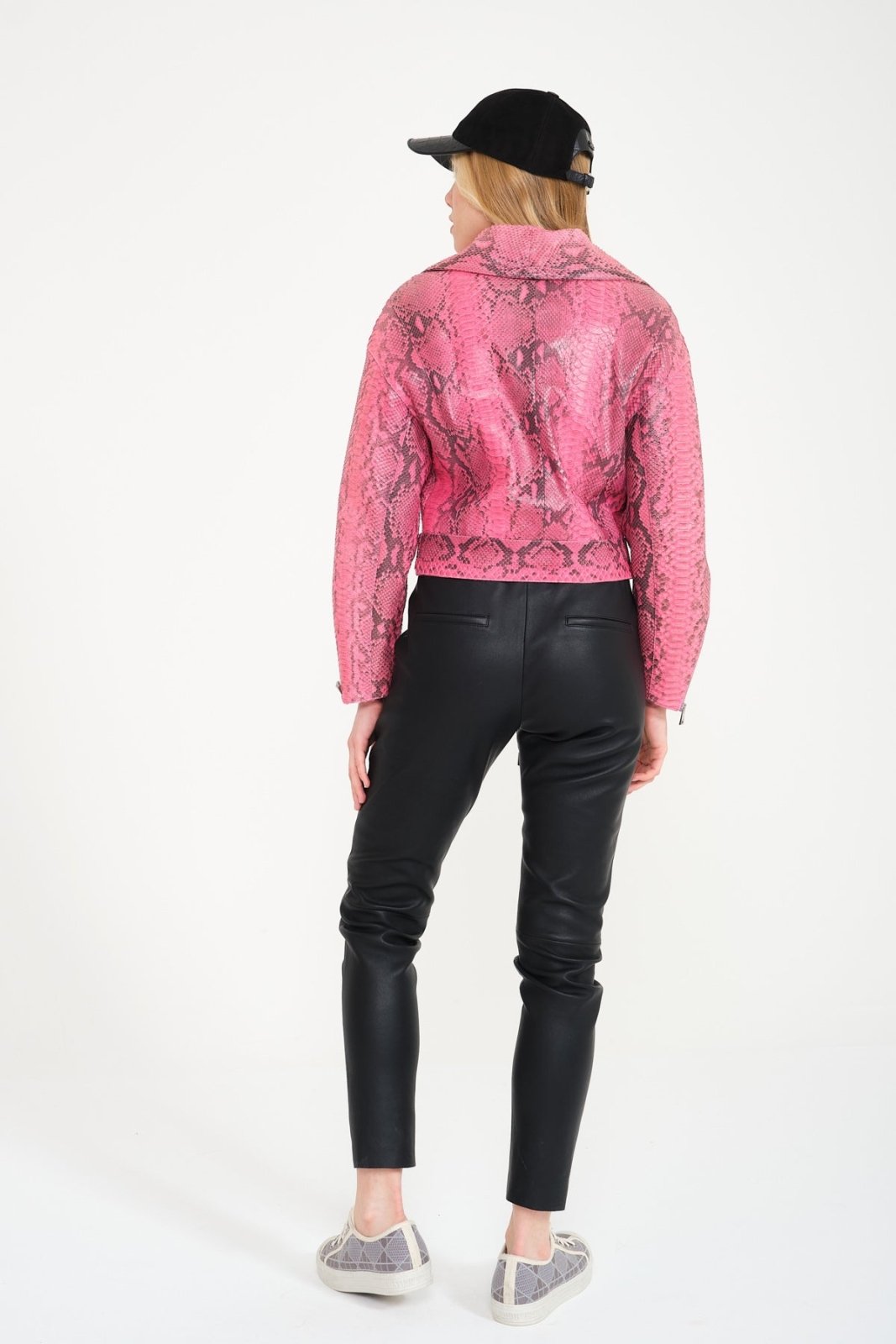 Pink Python Leather Jacket - ADAMO