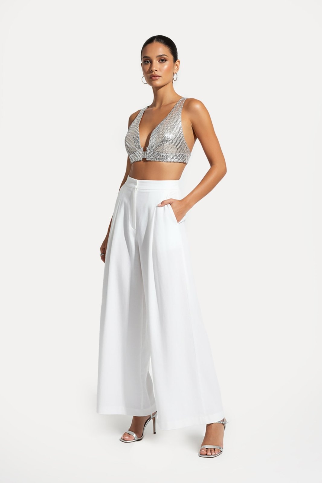 Platinum Woven Crop Top - ADAMO