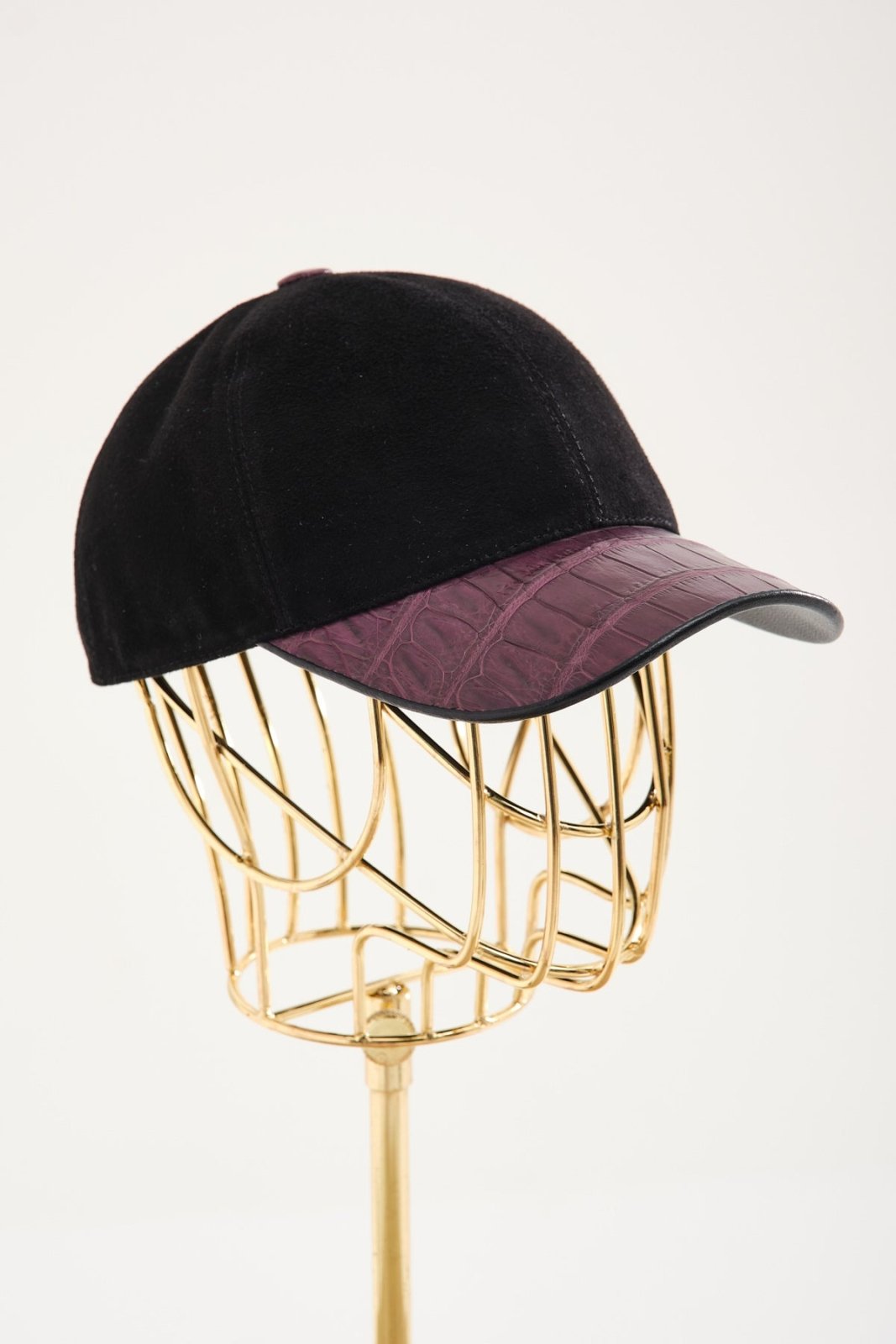 Purple Suede Crocodile Cap - ADAMO