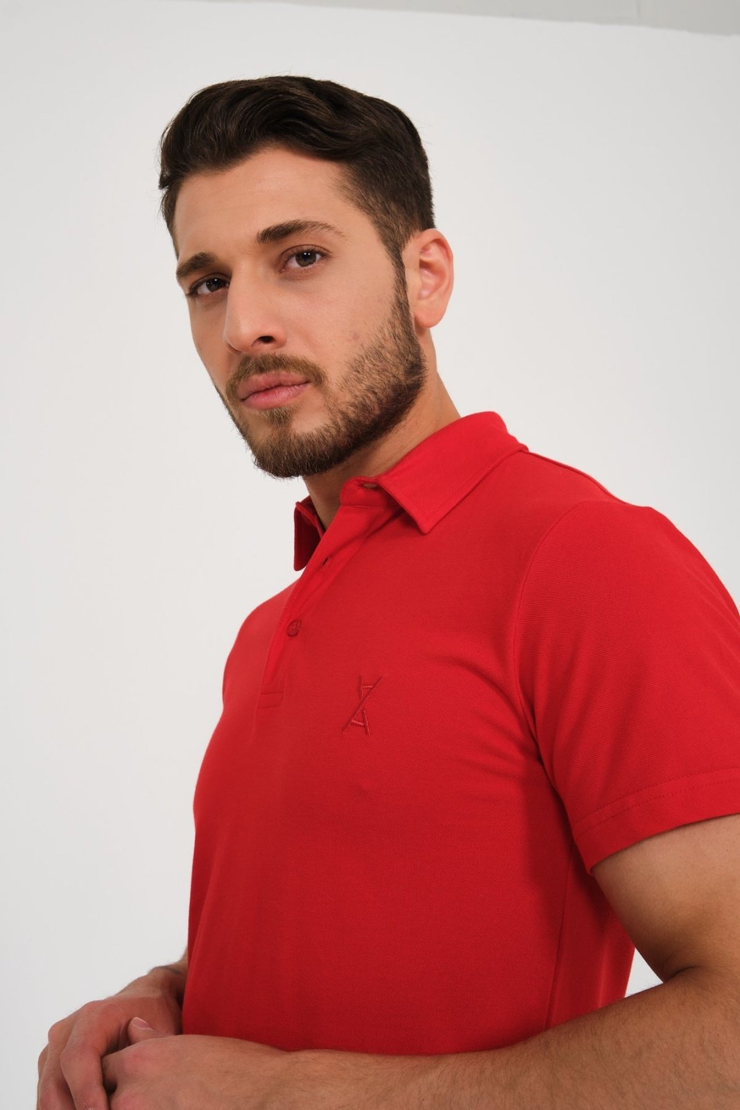 Red Cotton Polo Shirt - ADAMO