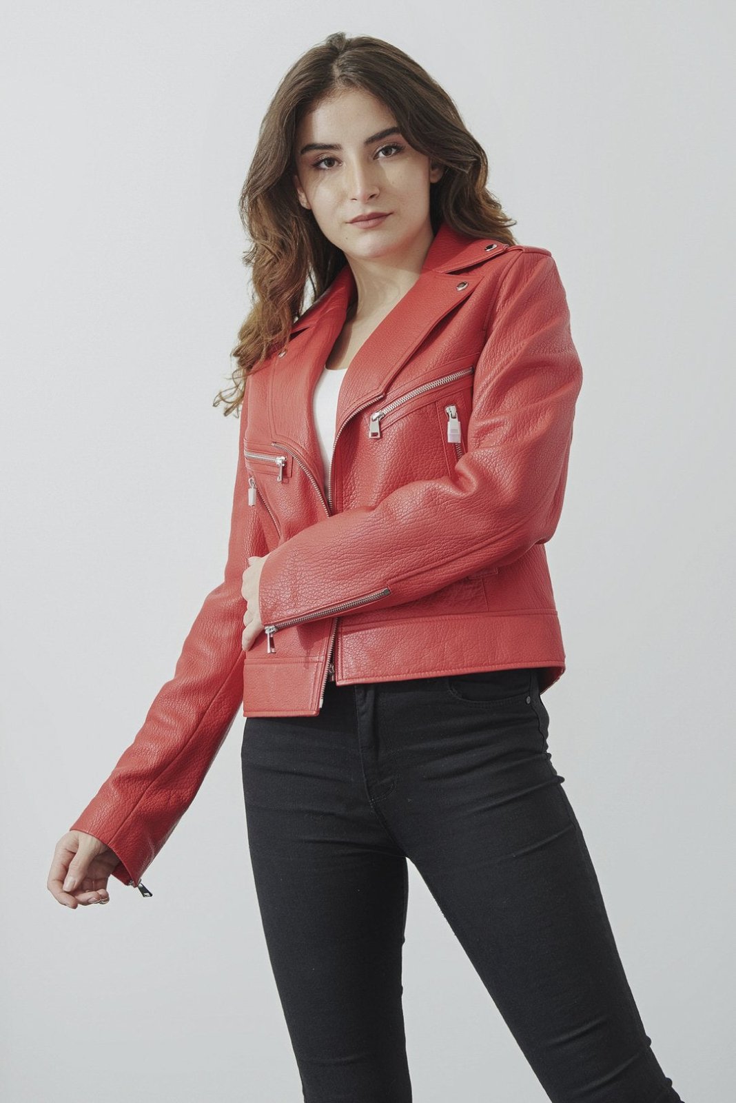 Red Leather Jacket - ADAMO