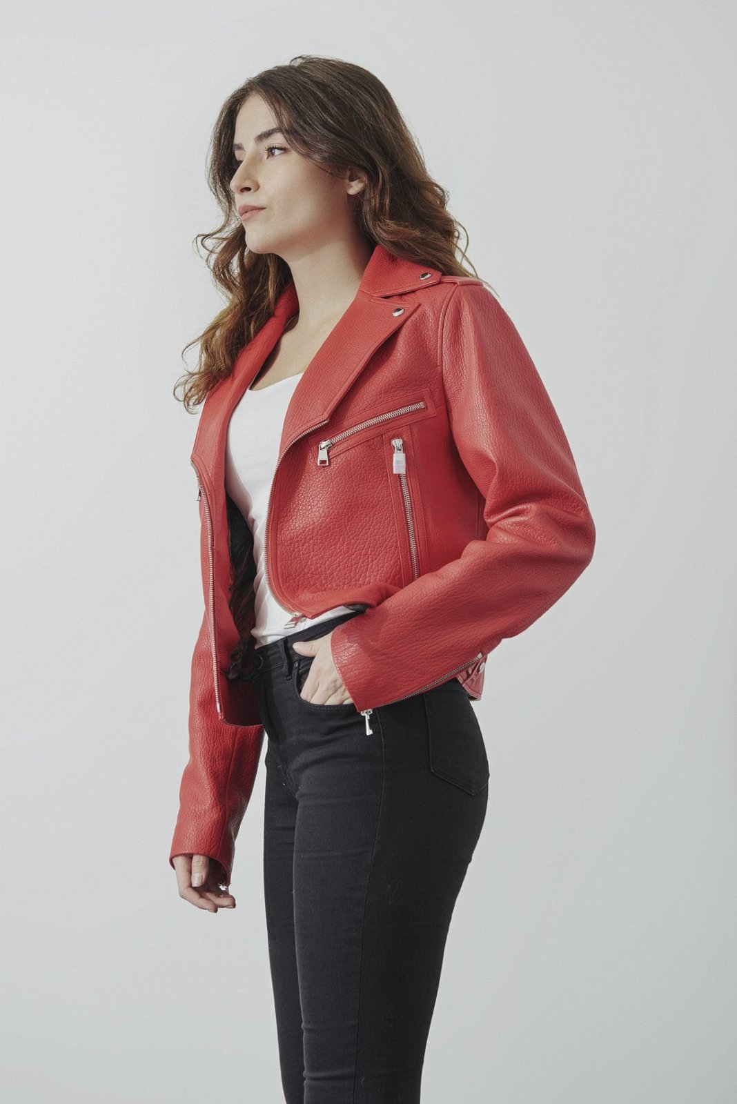 Red Leather Jacket - ADAMO