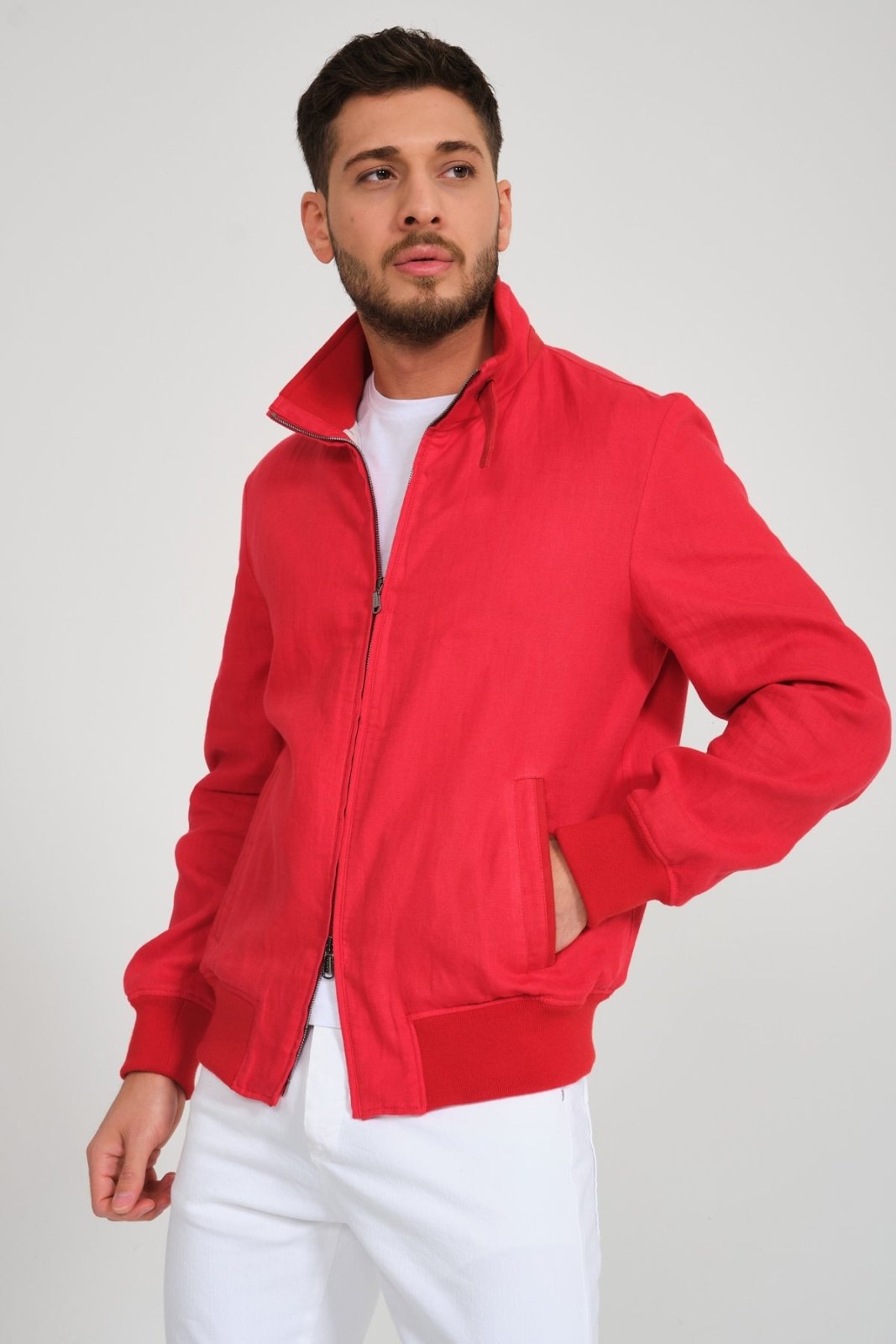 Red Linen Jacket - ADAMO