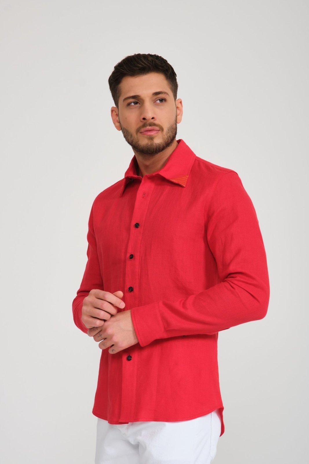 Red Linen Shirt - ADAMO