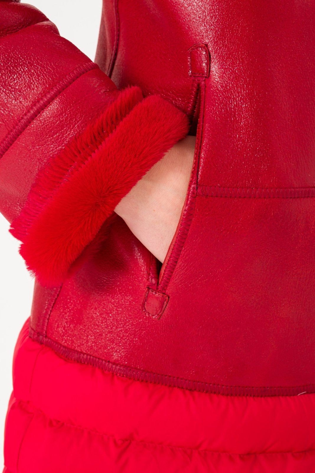 Red Long Leather Coat - ADAMO