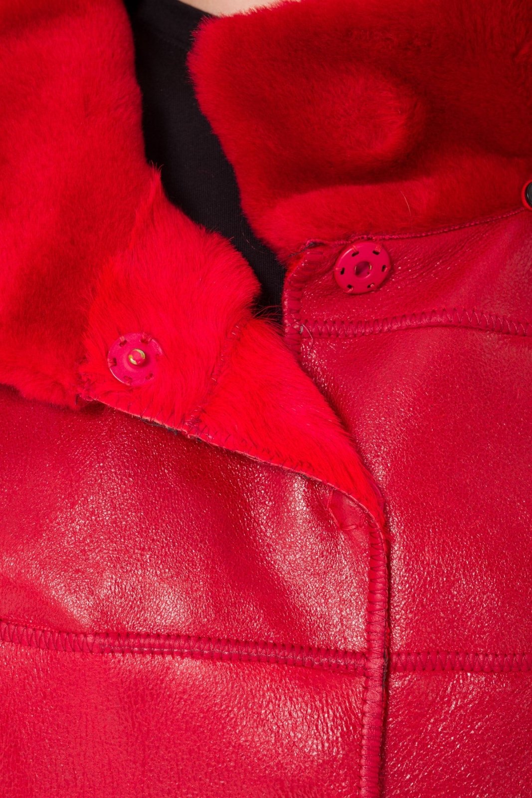 Red Long Leather Coat - ADAMO