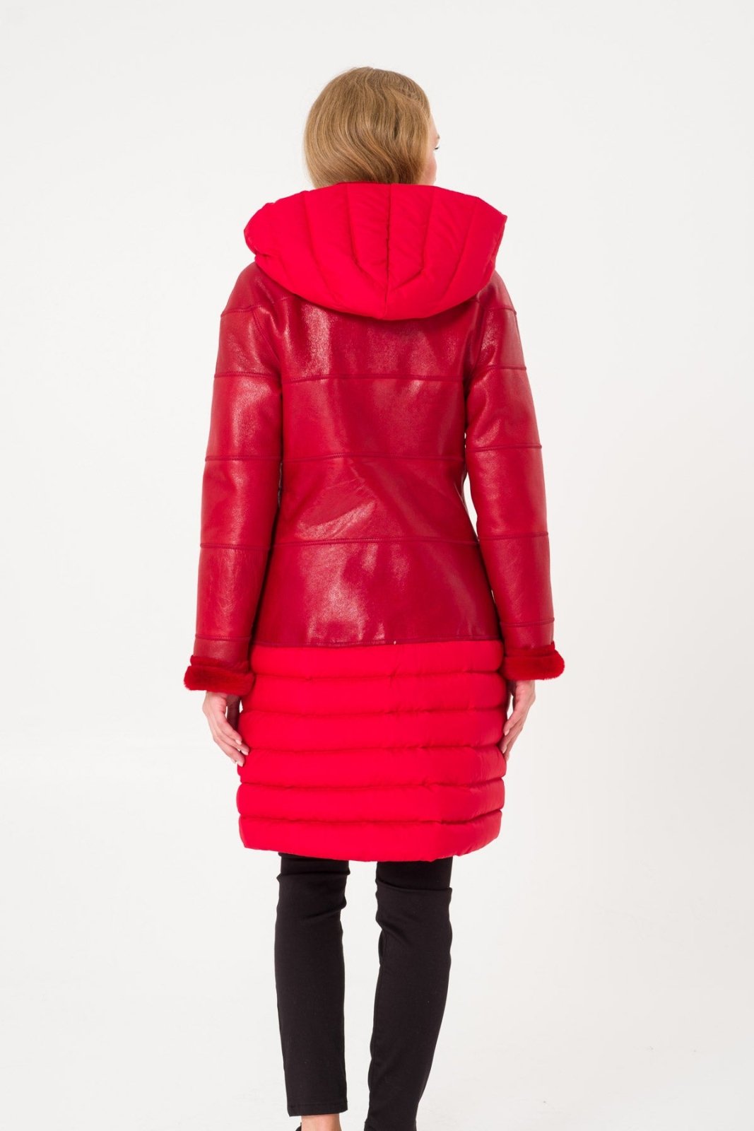 Red Long Leather Coat - ADAMO