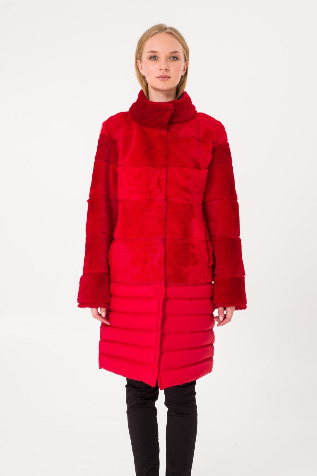 Red Long Leather Coat - ADAMO