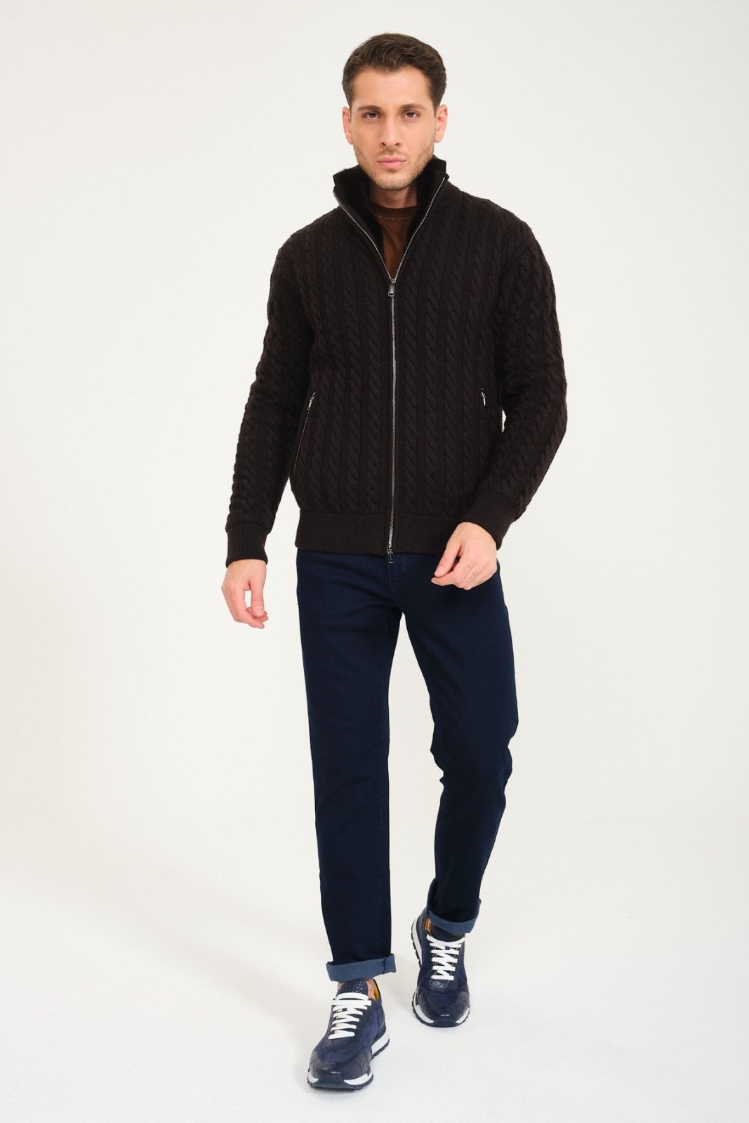 Rex Fur Lined Knit Cardigan - ADAMO