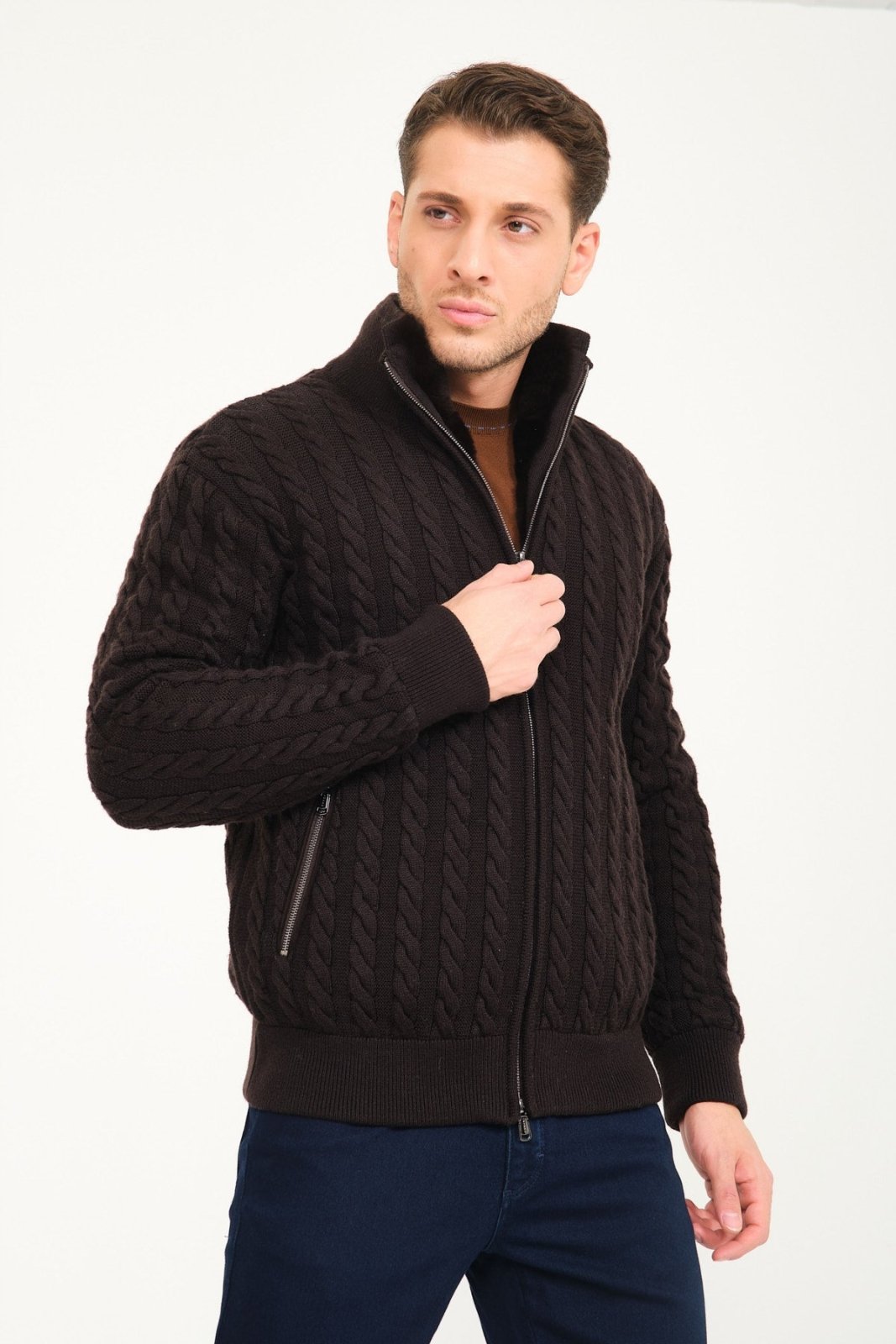 Rex Fur Lined Knit Cardigan - ADAMO