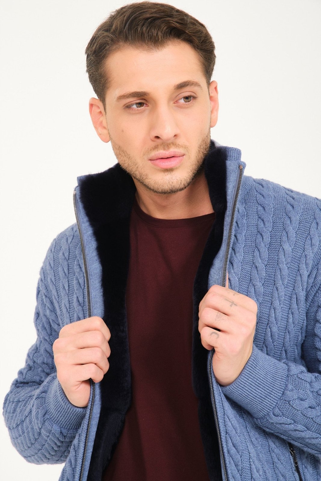 Rex Fur Lined Knit Cardigan - ADAMO