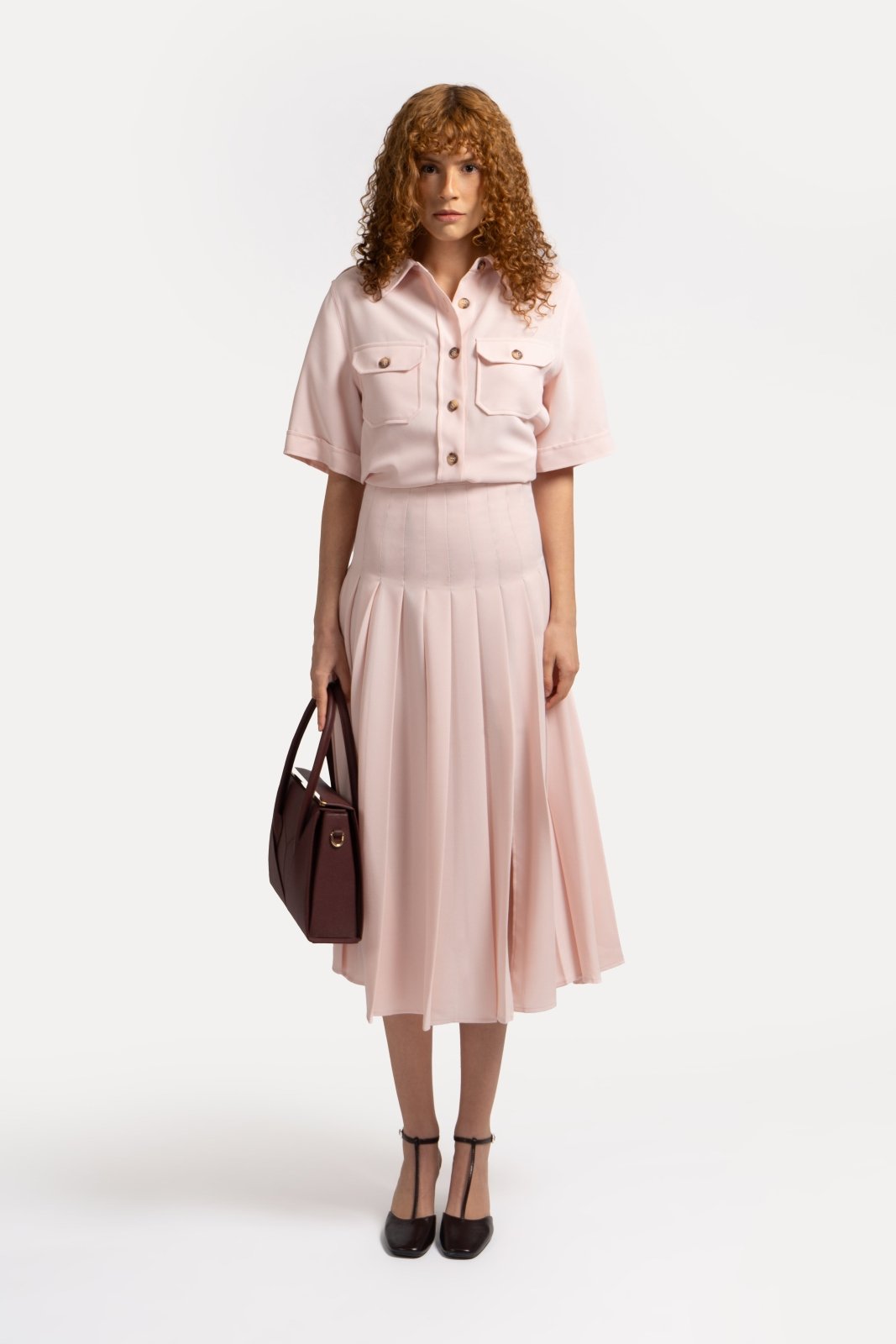 Roselle Pleated Midi Skirt - ADAMO
