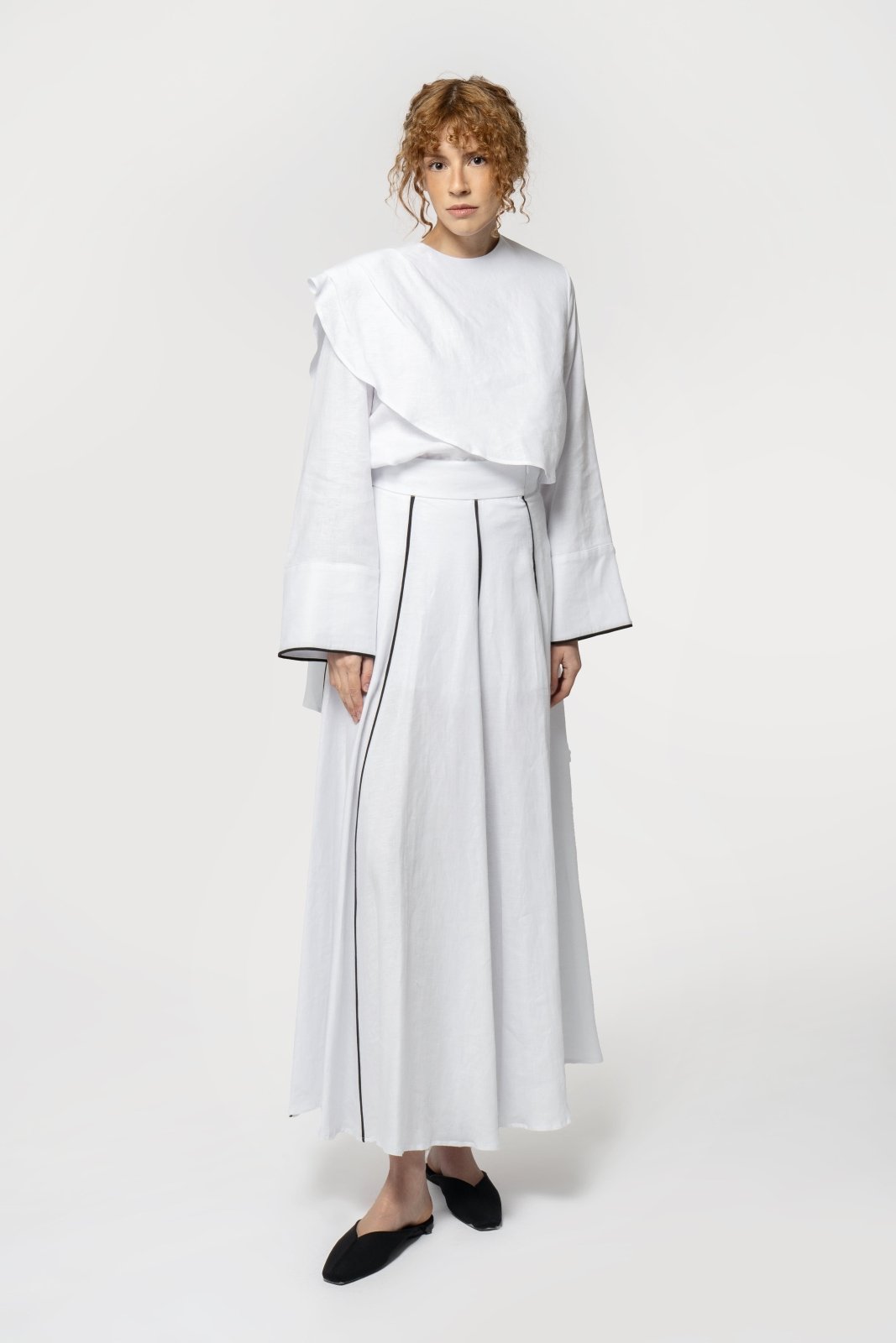 Ruffled Linen Blouse - ADAMO
