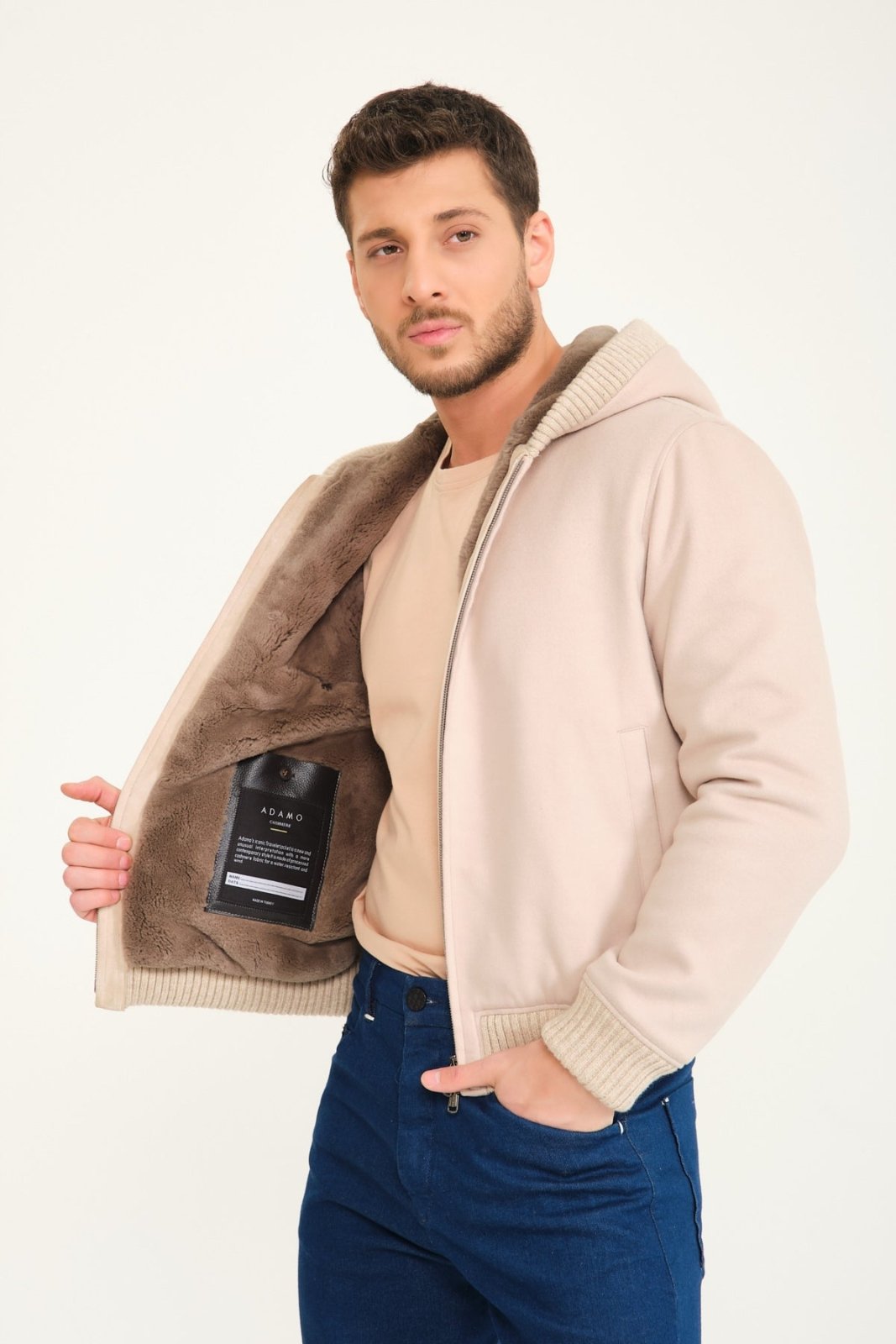 Sand Beige Wool Jacket - ADAMO