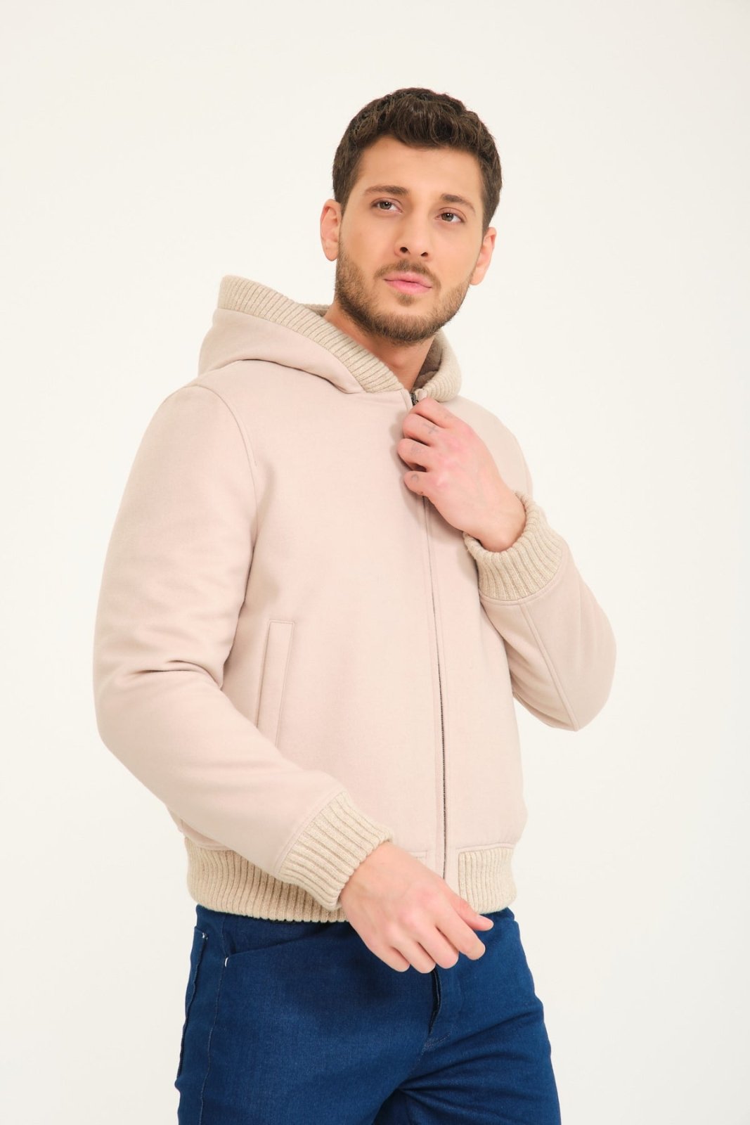 Sand Beige Wool Jacket - ADAMO