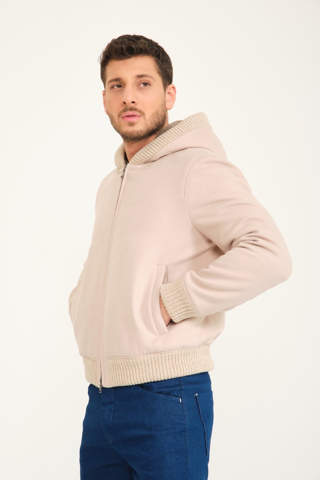 Sand Beige Wool Jacket - ADAMO