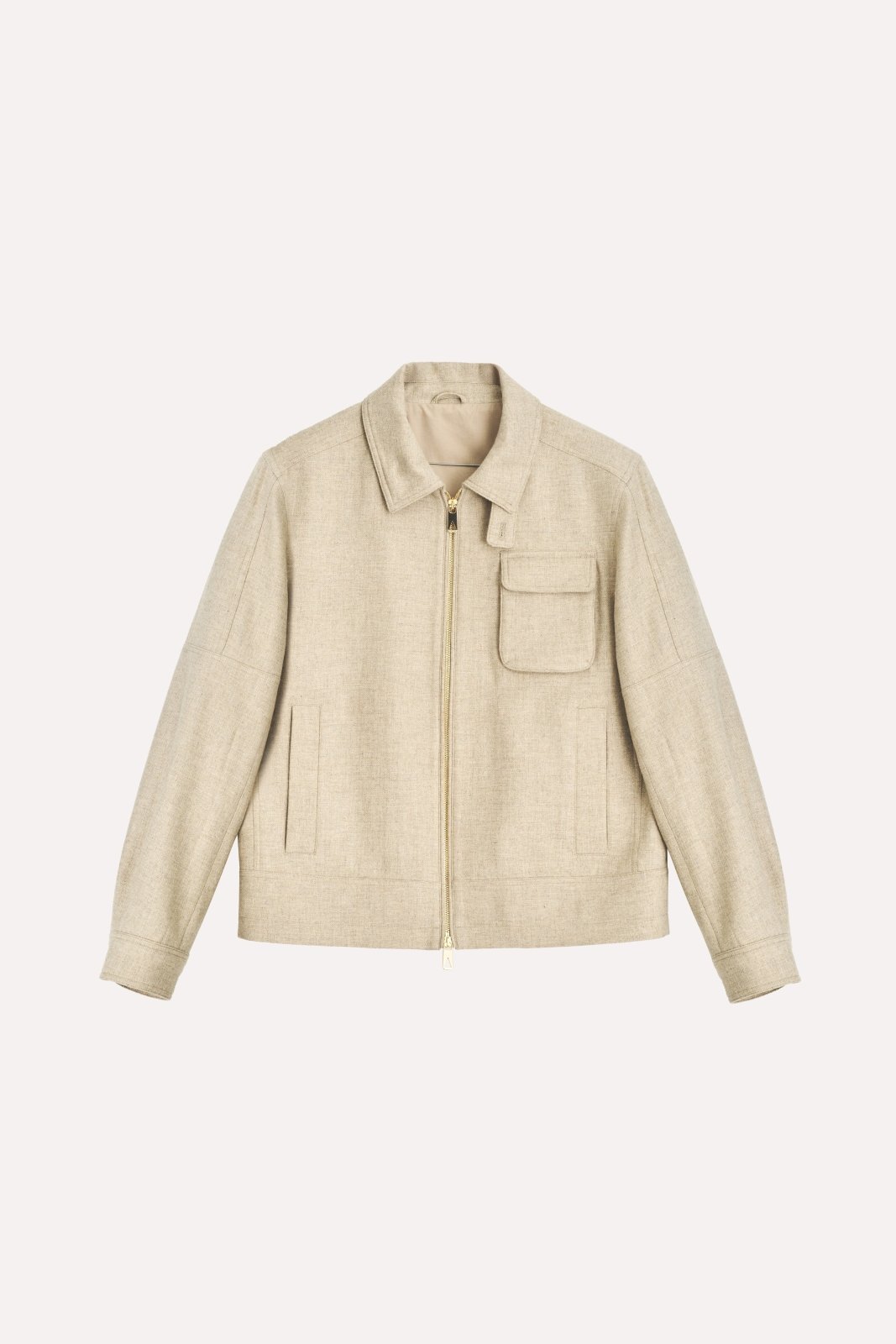 Sandstone Wool Zip Jacket - ADAMO