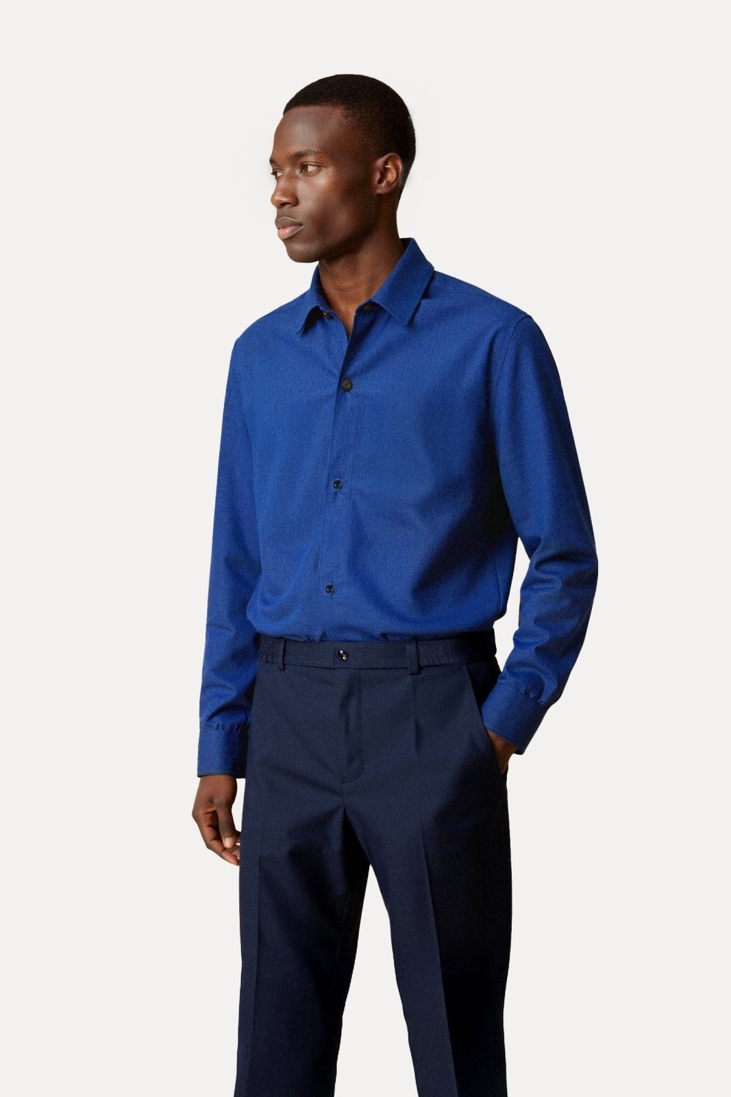 Sea Blue Cotton Shirt - ADAMO