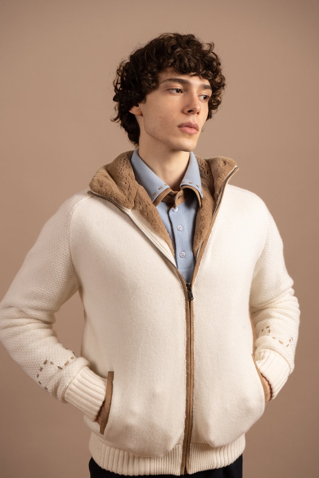 Serene Ivory Cashmere Jacket - ADAMO