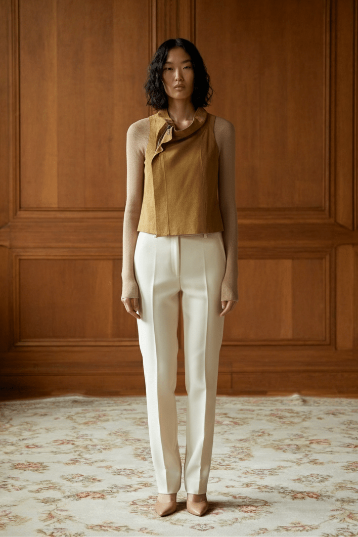 Suede Équilibre Knit - Sleeve Top - ADAMO