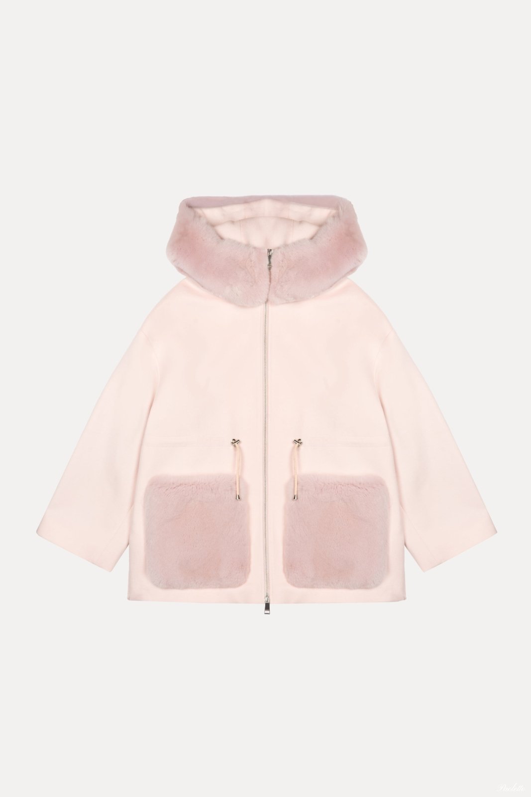 Sugar Pink Fur - Trimmed Coat - ADAMO