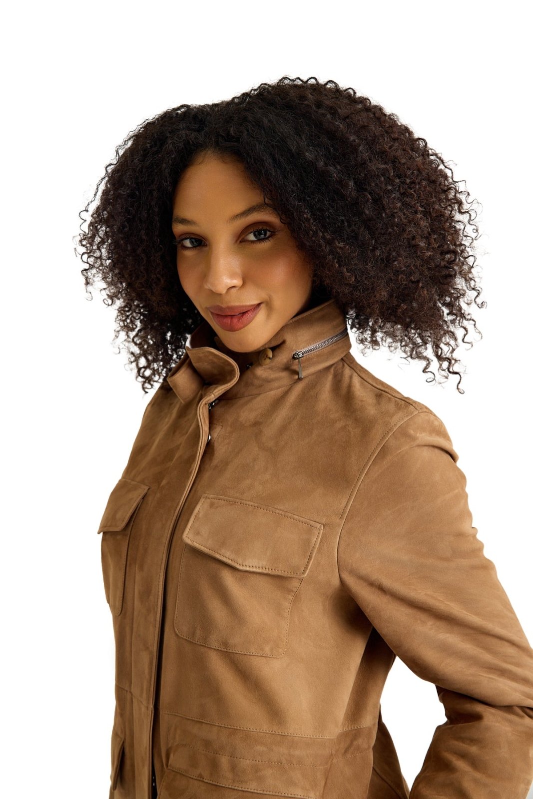 Tan Suede Women's Jacket - ADAMO