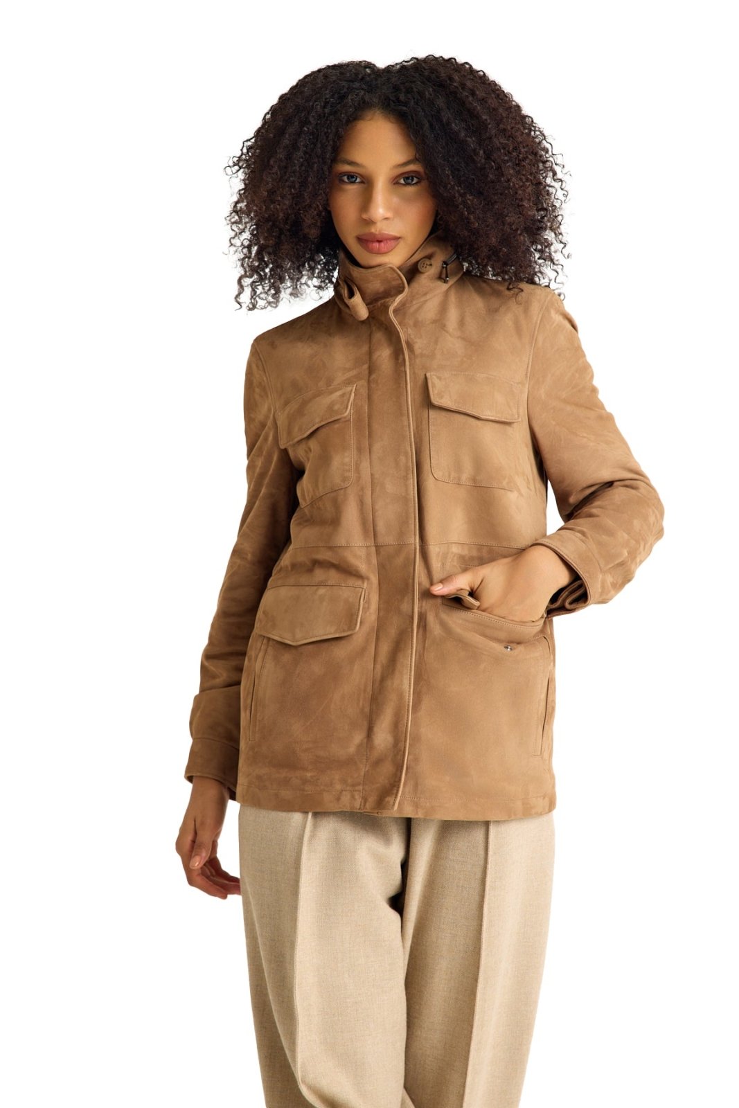 Tan Suede Women's Jacket - ADAMO