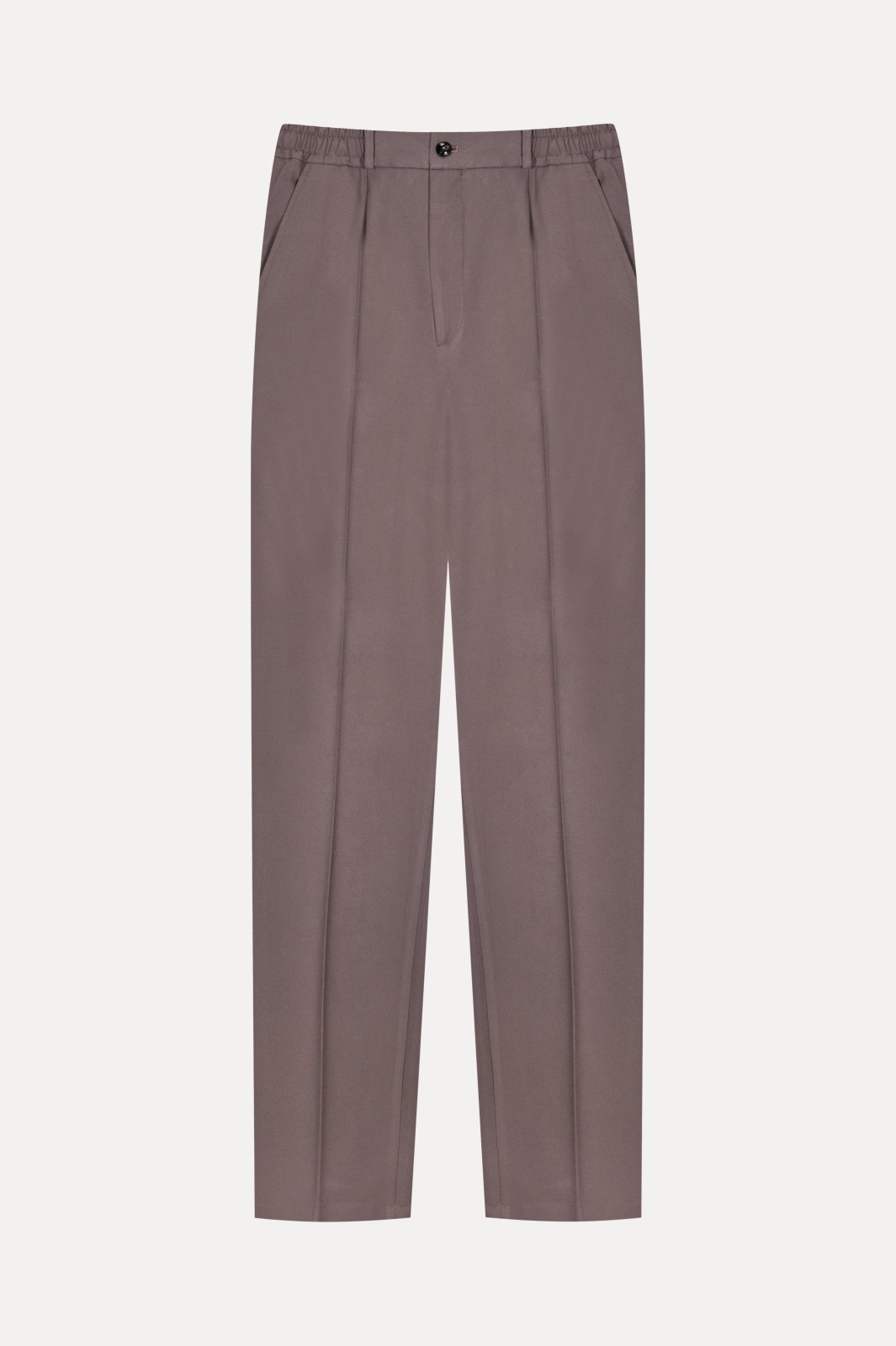 Taupe Tailored Stretch Trousers - ADAMO