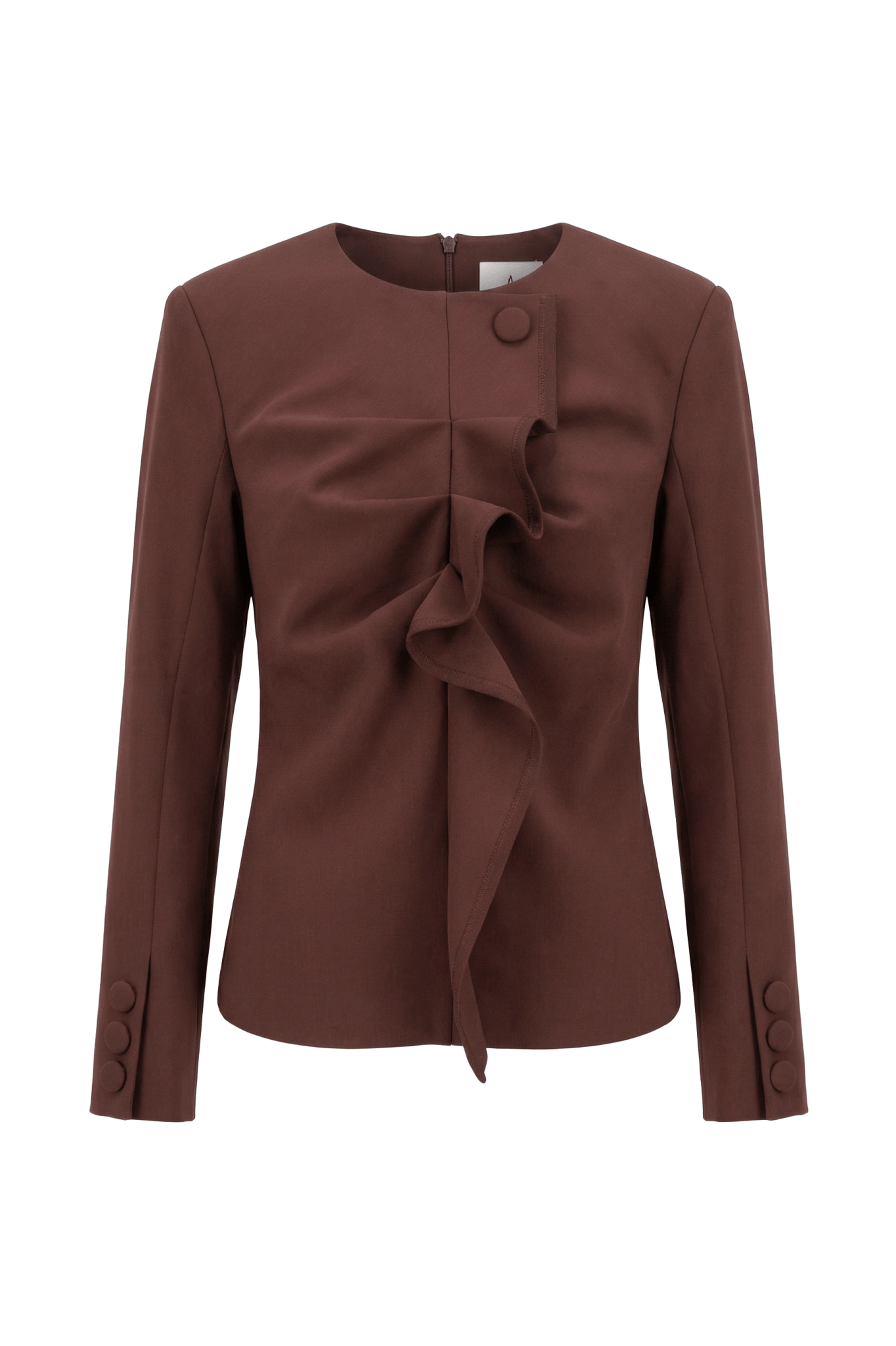 The Espresso Architectural Ruffle Suit - ADAMO