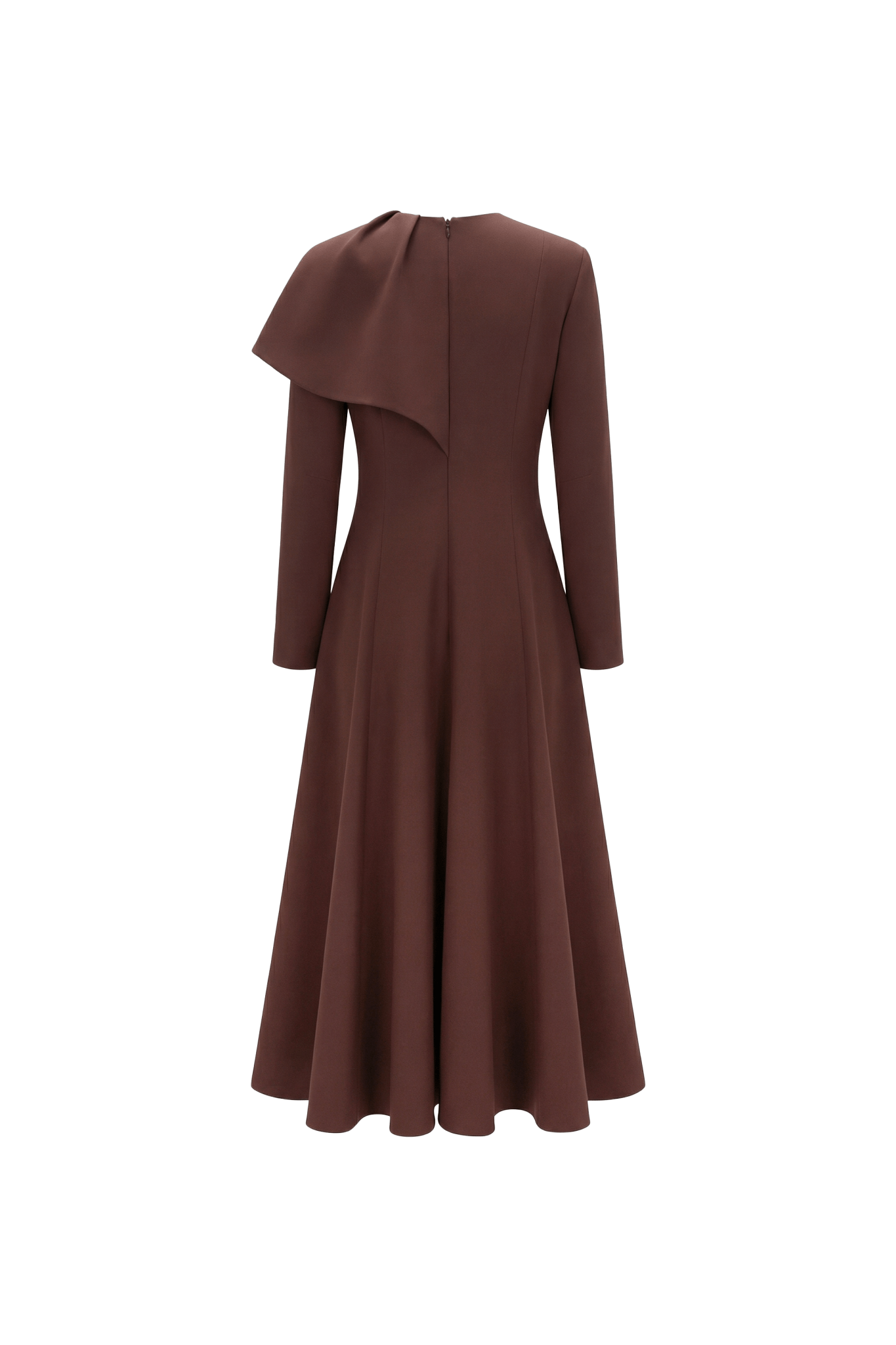 The Espresso Sculpted Drape Dress - ADAMO
