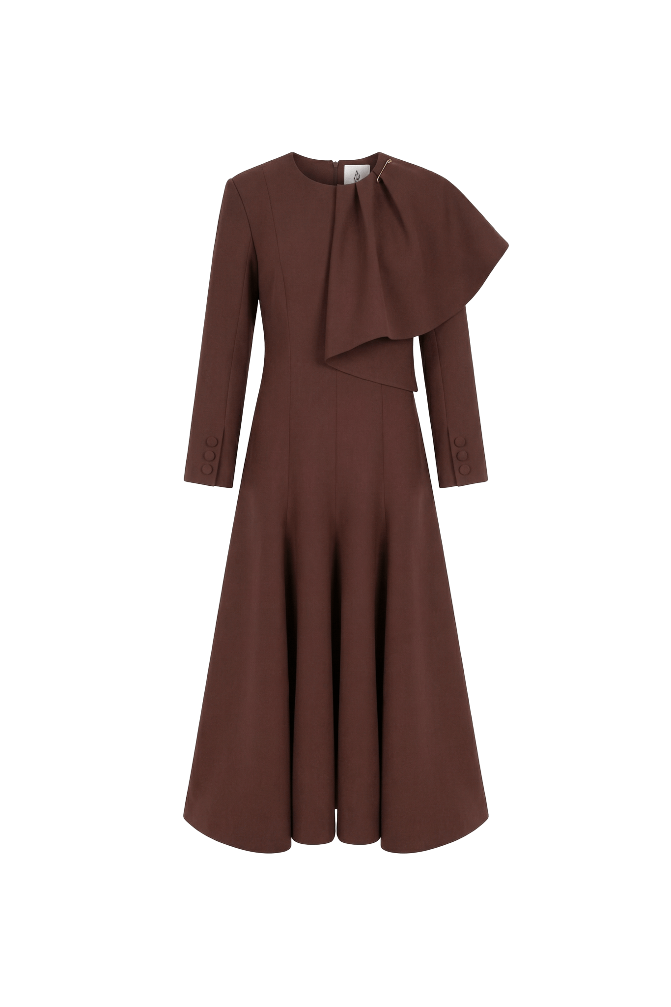 The Espresso Sculpted Drape Dress - ADAMO