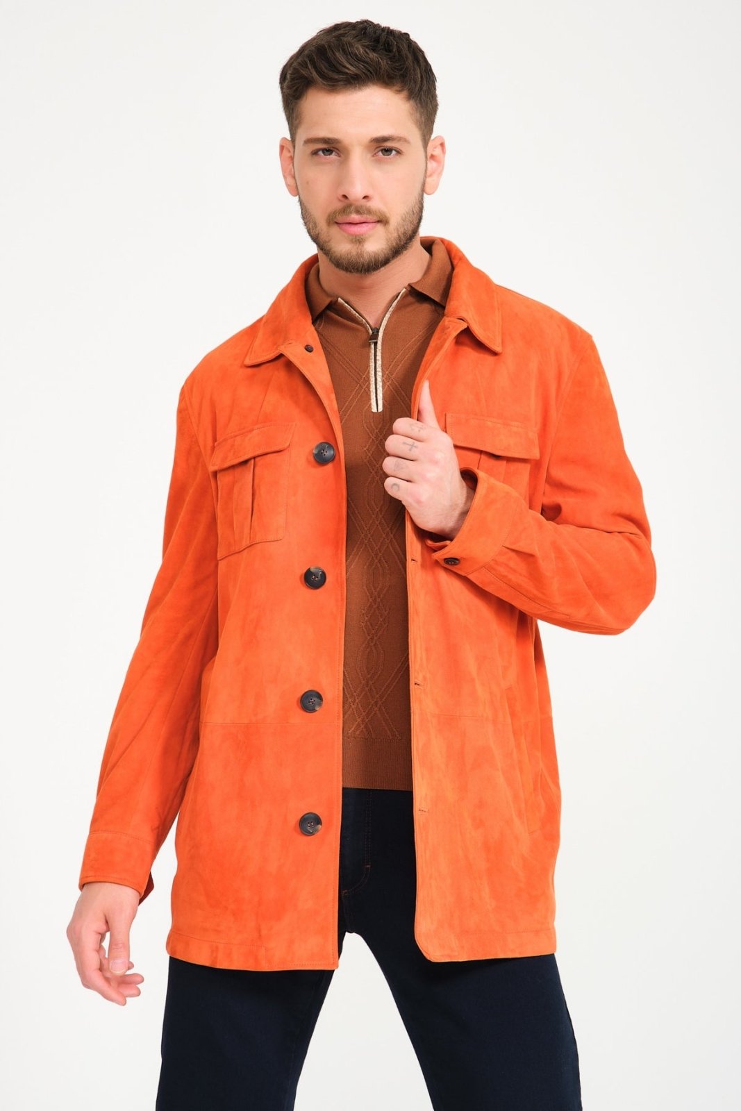 Tile Color Suede Jacket - ADAMO