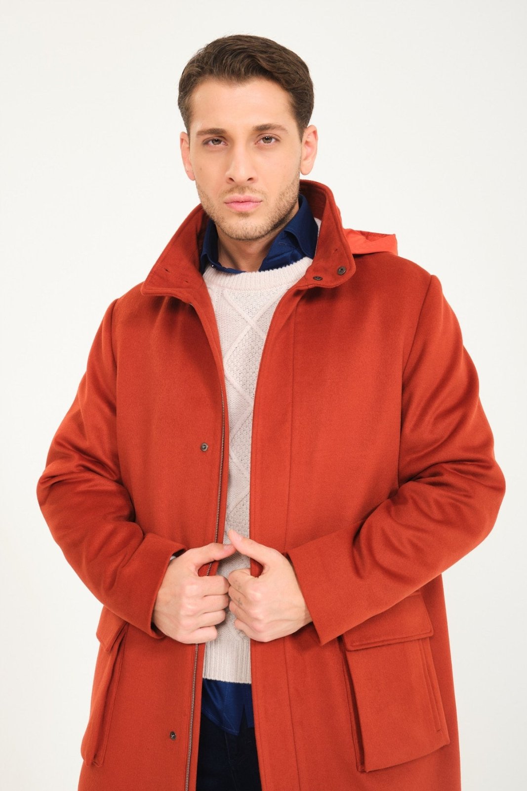 Tile Wool & Rex Fur Coat - ADAMO