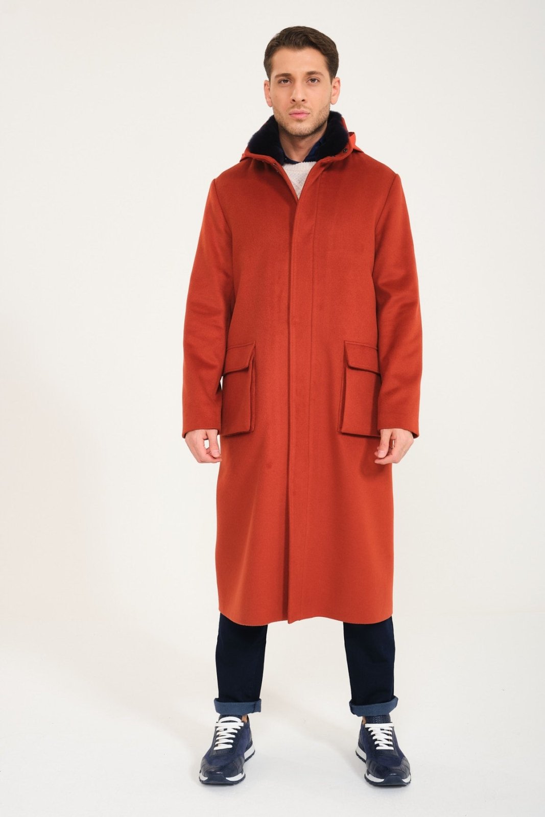 Tile Wool & Rex Fur Coat - ADAMO