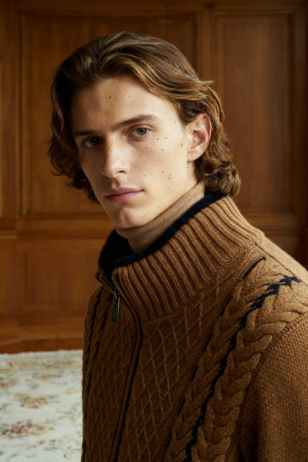 Tobacco Cashmere Knit Sweater - ADAMO