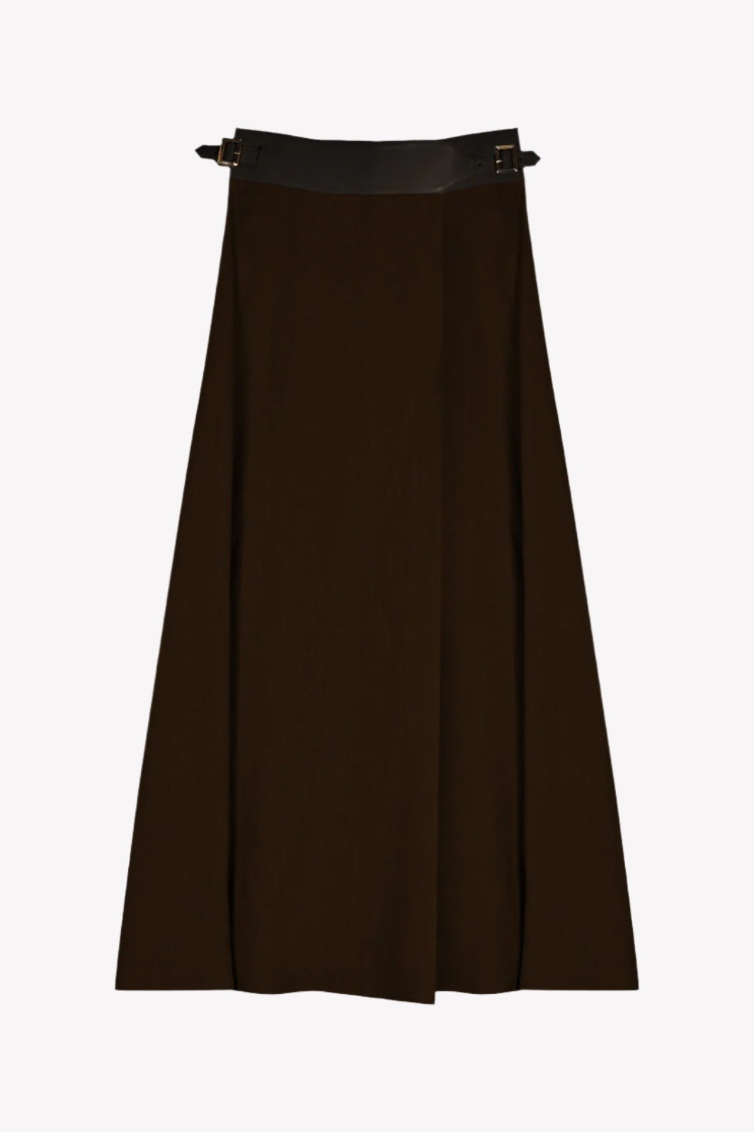 Umber Wrap Linen Skirt - ADAMO