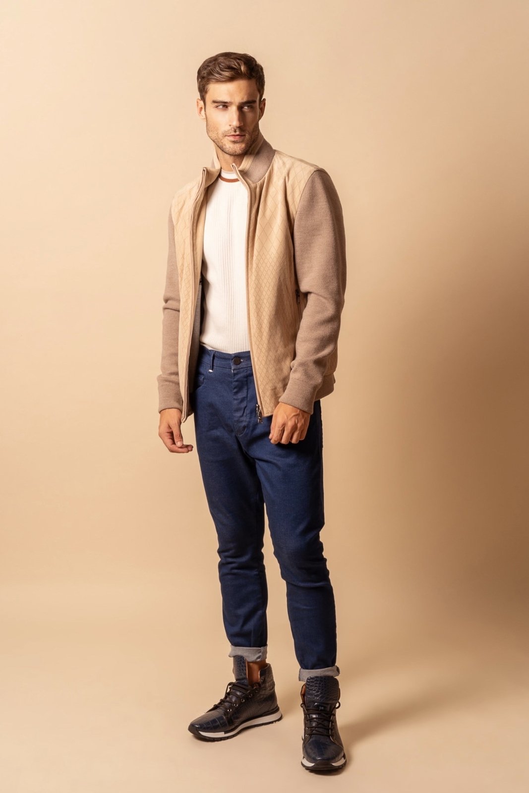 Vanguard Suede and Wool Jacket - ADAMO