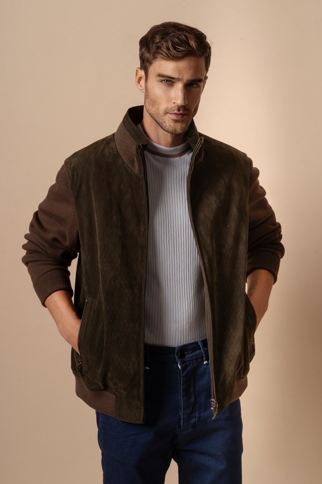 Vanguard Suede and Wool Jacket - ADAMO