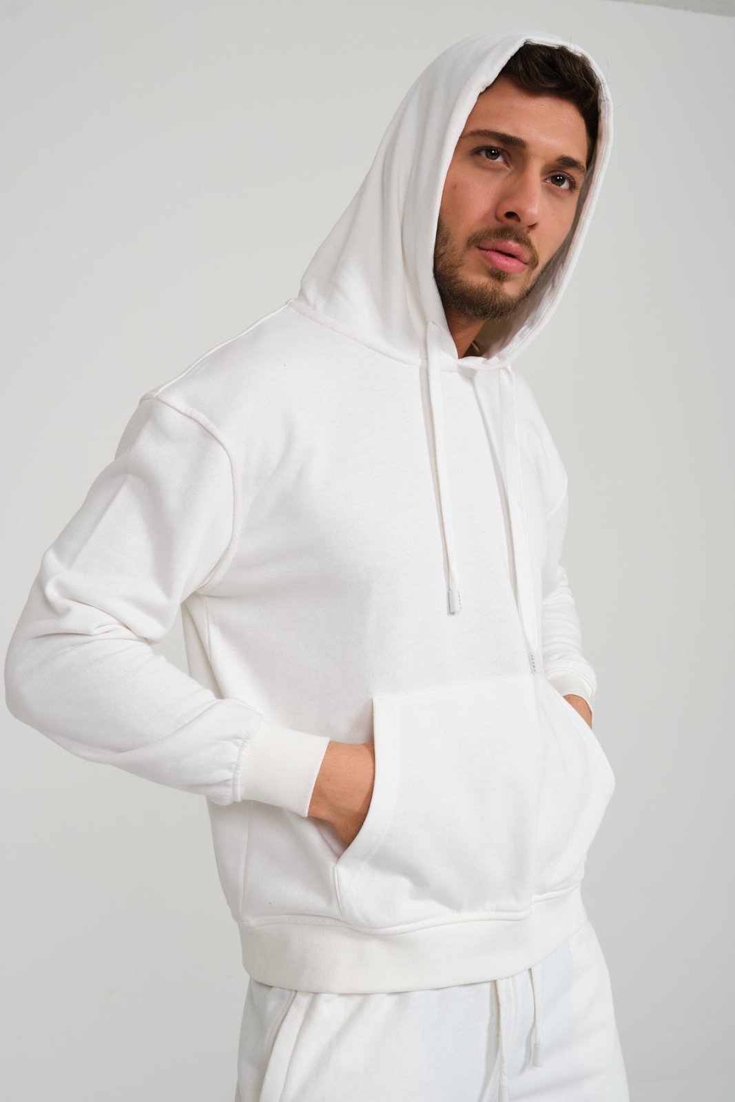 White Hoodie & Jogger Set - ADAMO