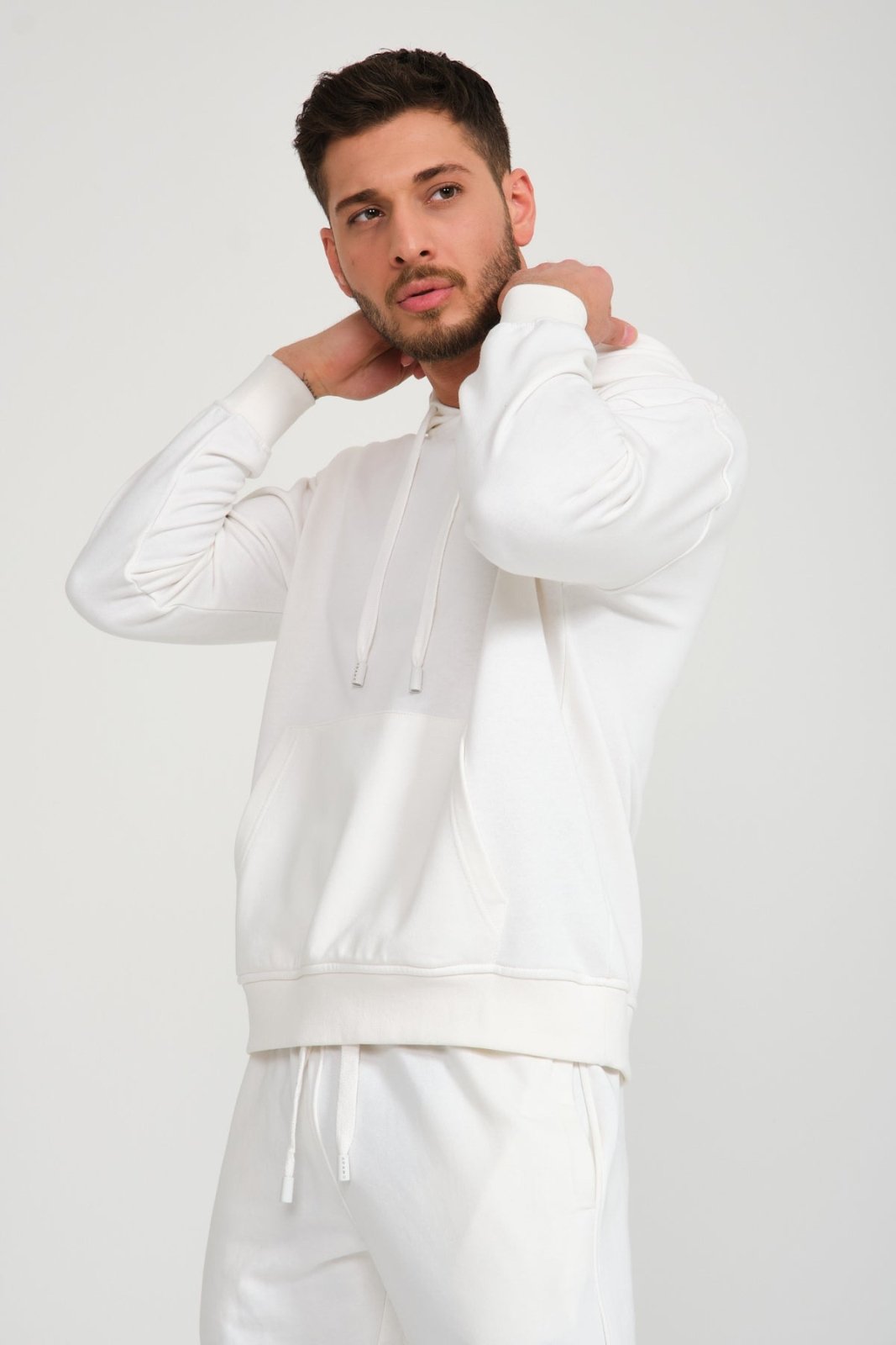 White Hoodie & Jogger Set - ADAMO