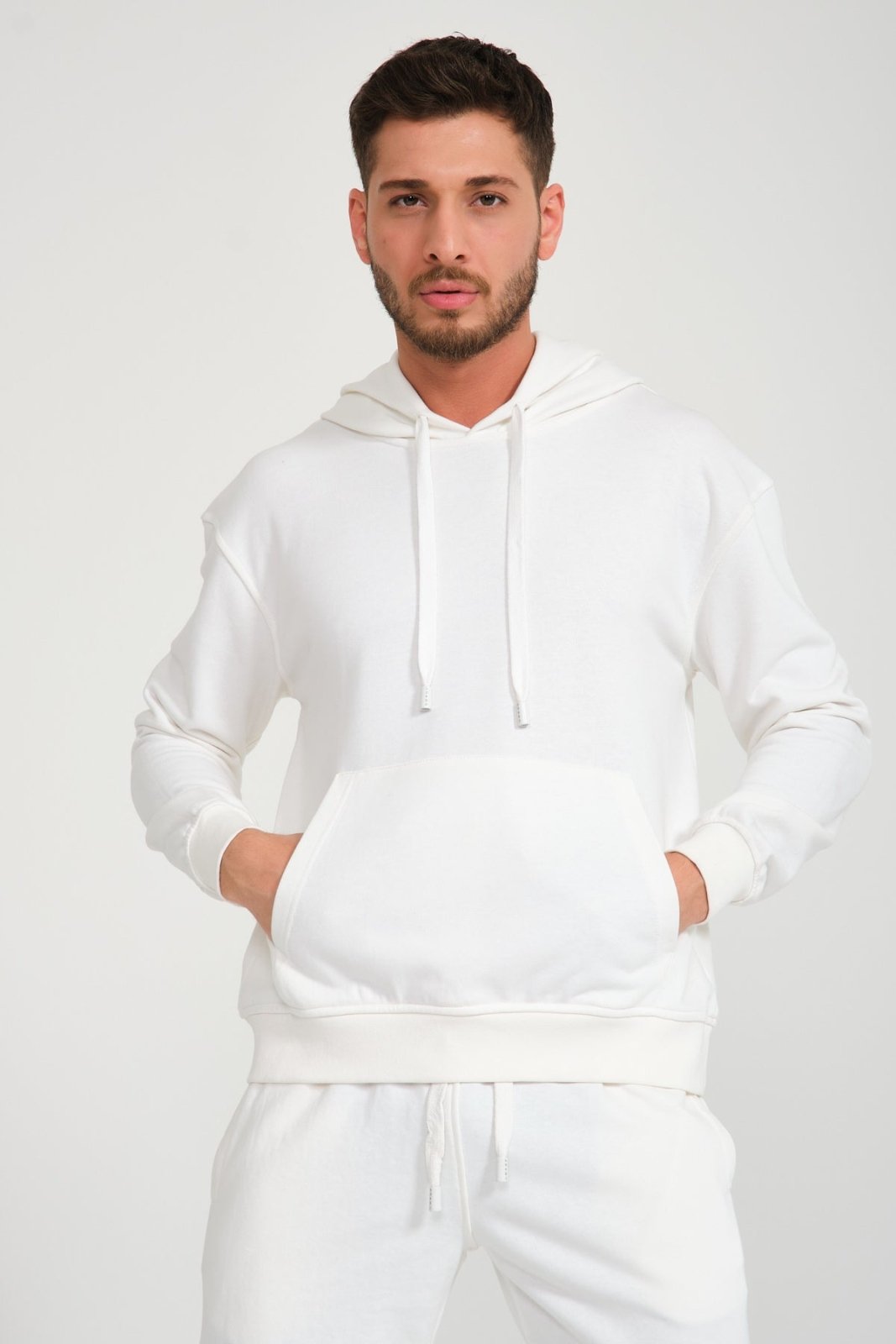 White Hoodie & Jogger Set - ADAMO