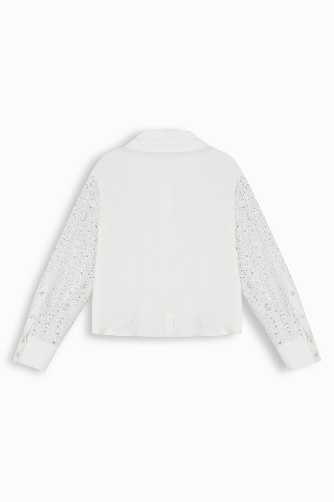 White Lace Sleeve Shirt - ADAMO