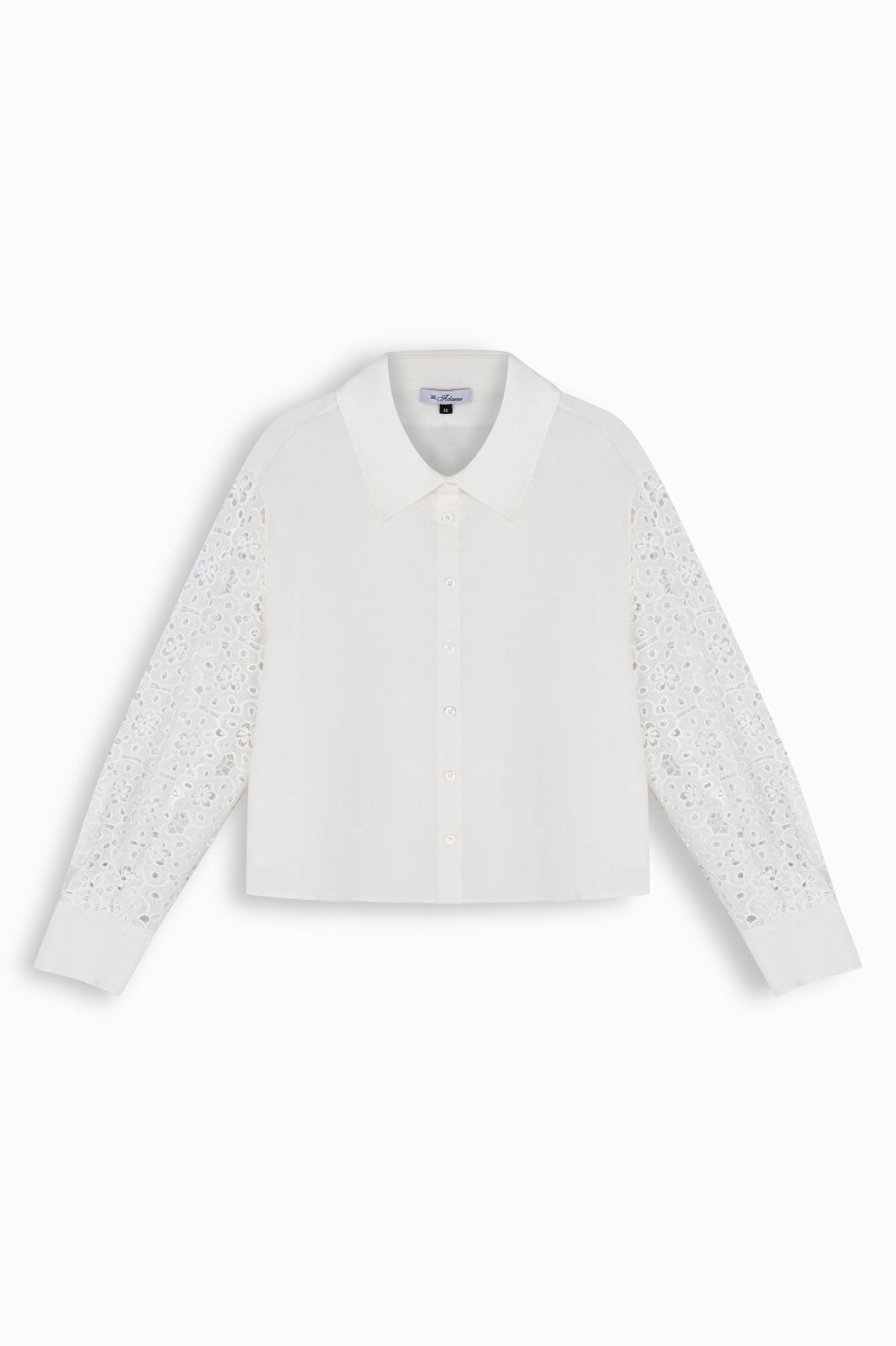 White Lace Sleeve Shirt - ADAMO