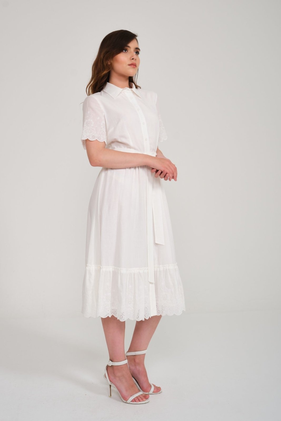 White Long Cotton Dress - ADAMO